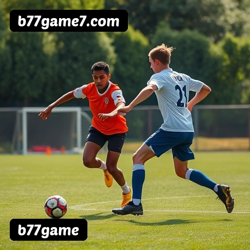 App b77game para iOS e Android — interface mobile, login biométrico e PIX integrado